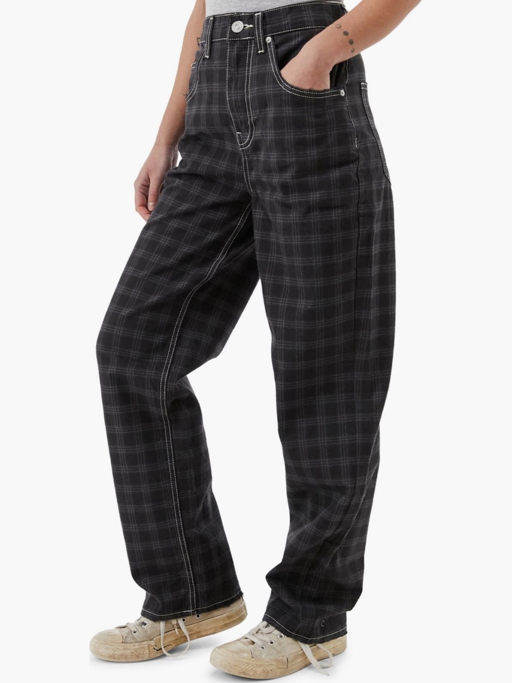 BDG Plaid Modern Boyfriend Jeans